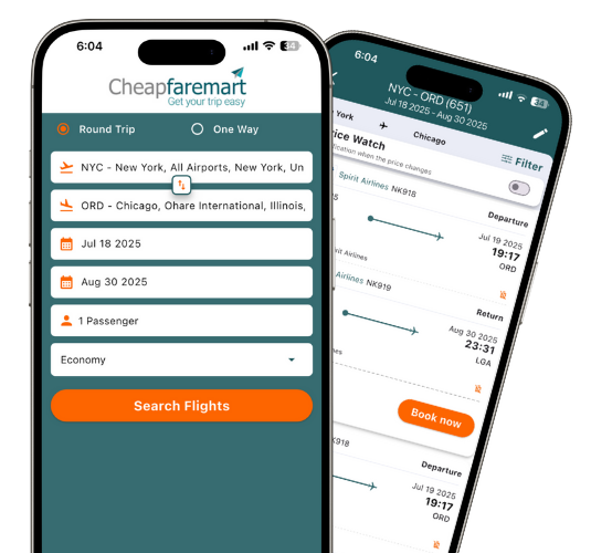 Phones showing app interface